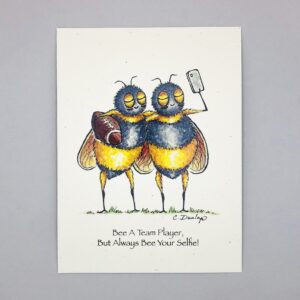 Team Player Football - Just Bee & Me Greeting Cards